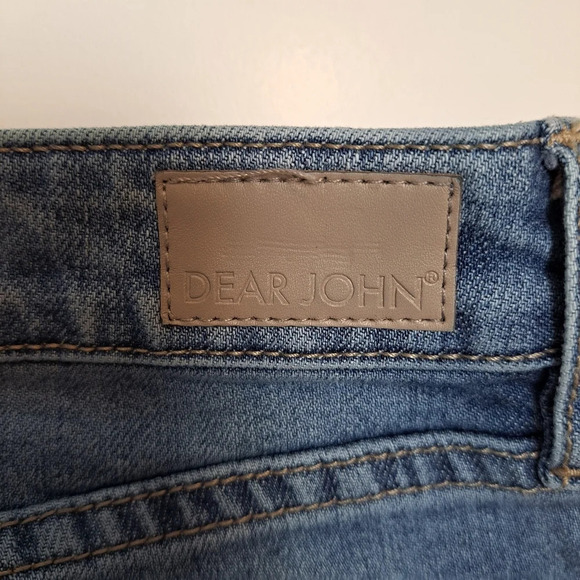 Dear John Classic Star Print Distressed Medium Wash Skinny Jeans Size 29 - Picture 4 of 7